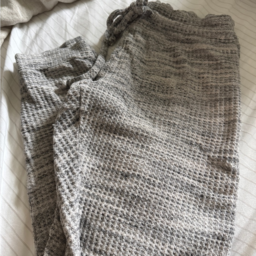 Cozy Gray Waffle Knit Pants